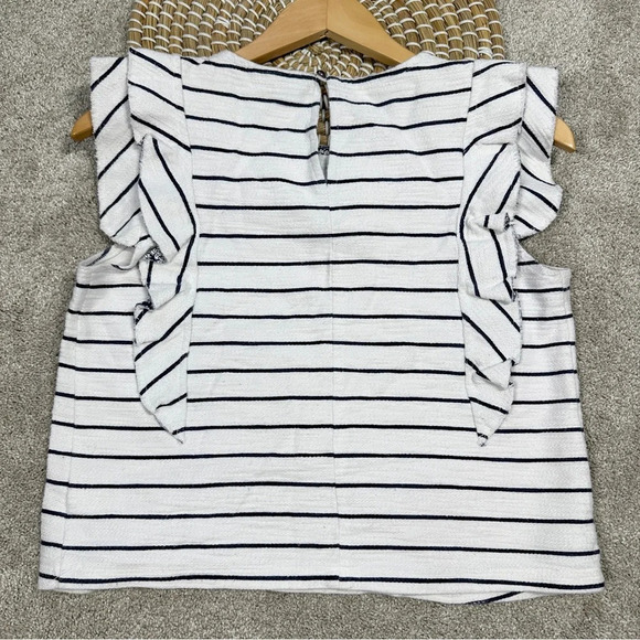 Anthropologie Postmark Flutterwork Top Sleeveless Navy White Striped Size XS - Picture 7 of 11